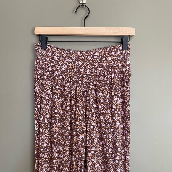 Aerie Homebody Jogger Pants Lightweight Size XS Casual Comfortable Mauve Floral - Picture 6 of 16